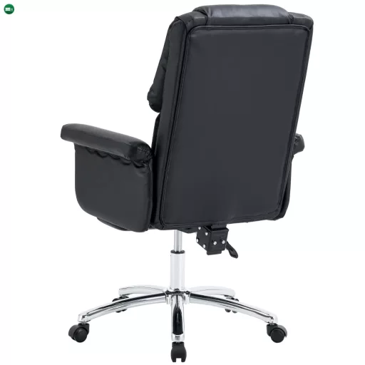 Irodai szék lábtartóval, fekete ekobőr, RODIK