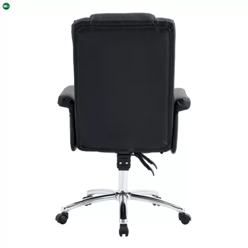 Irodai szék lábtartóval, fekete ekobőr, RODIK