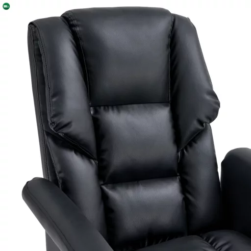 Irodai szék lábtartóval, fekete ekobőr, RODIK