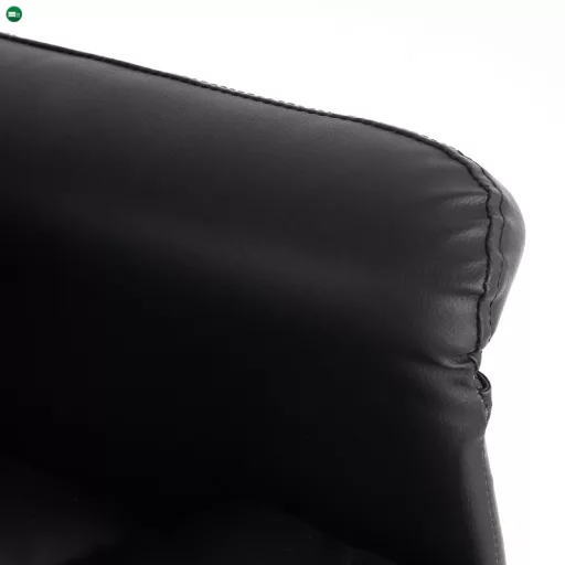 Irodai szék lábtartóval, fekete ekobőr, RODIK