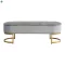 Dizájnos pad, szürke Velvet szövet/gold króm-arany, MIRILA NEW
