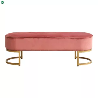   Dizájnos pad, rózsaszín Velvet szövet/gold króm-arany, MIRILA NEW