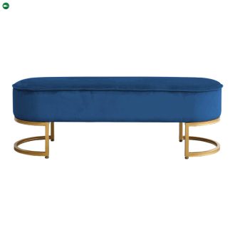   Dizájnos pad, kék Velvet szövet/gold króm-arany, MIRILA NEW