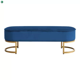   Dizájnos pad, kék Velvet szövet/gold króm-arany, MIRILA NEW