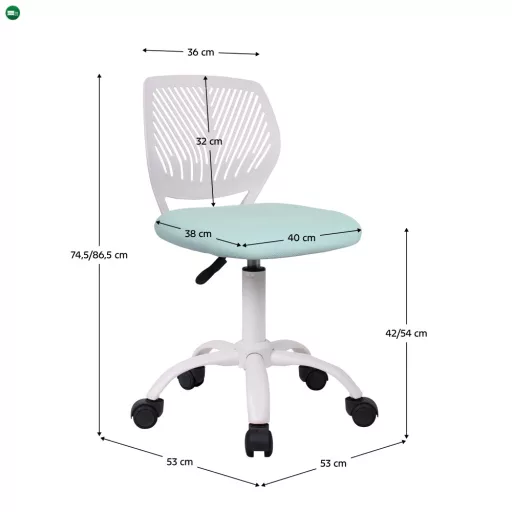 Forgószék, neomint/fehér, SELVA