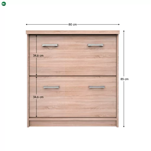 Cipősszekrény 2K, sonoma tölgy, TOPTY TYP 25