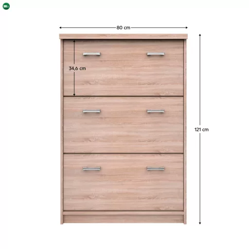 Cipősszekrény 3K, sonoma tölgy, TOPTY TYP 24