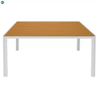 Kerti asztal, fehér acél/tölgy, BONTO