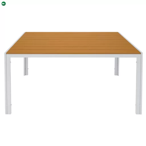 Kerti asztal, fehér acél/tölgy, BONTO