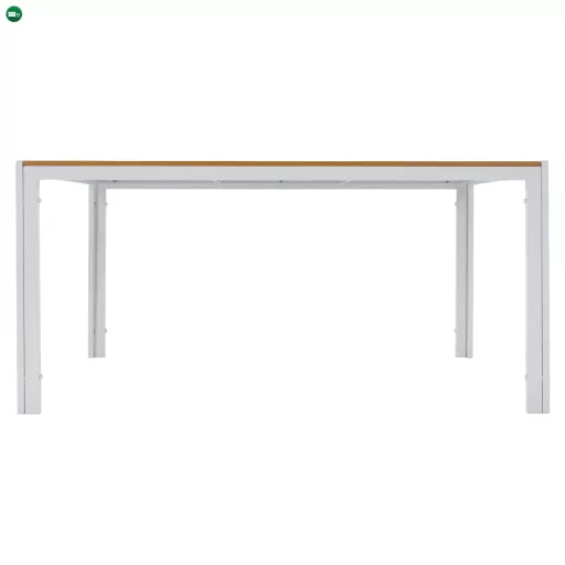 Kerti asztal, fehér acél/tölgy, BONTO