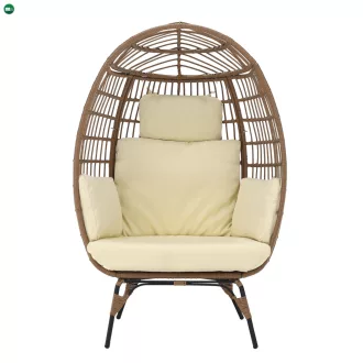Rattan fotel, természetes/fekete/bézs, KARMEN