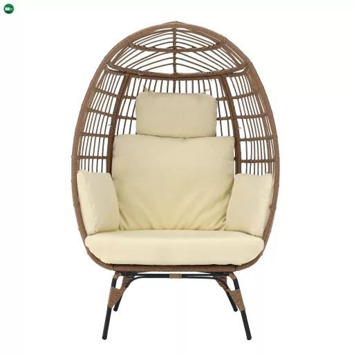 Rattan fotel, természetes/fekete/bézs, KARMEN