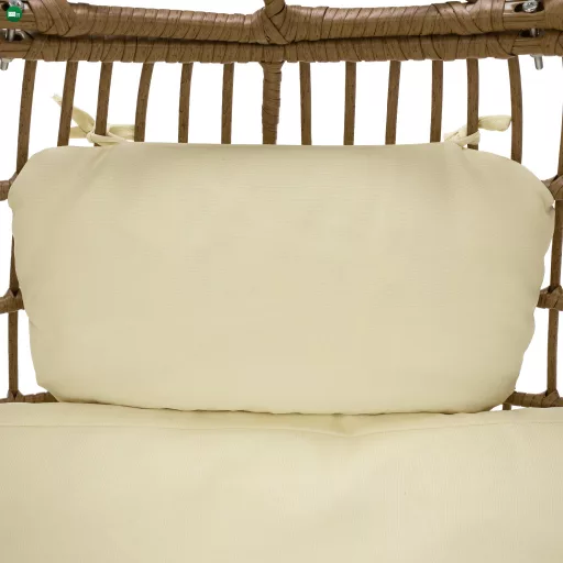 Rattan fotel, természetes/fekete/bézs, KARMEN