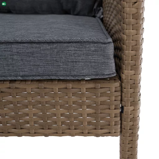 Kerti rattan szett, természetes/világosszürke, RANDI