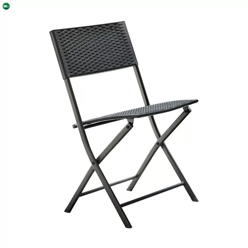 Kerti rattan szett 1+2, fekete, FARUK