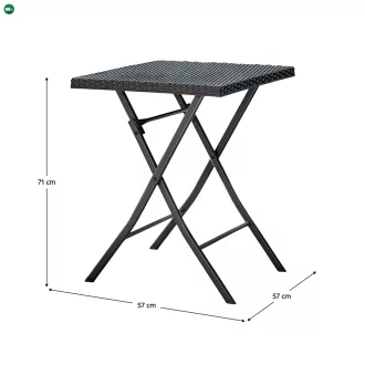 Kerti rattan szett 1+2, fekete, FARUK