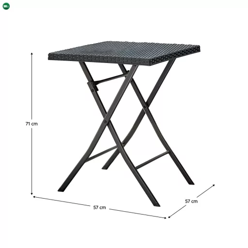 Kerti rattan szett 1+2, fekete, FARUK
