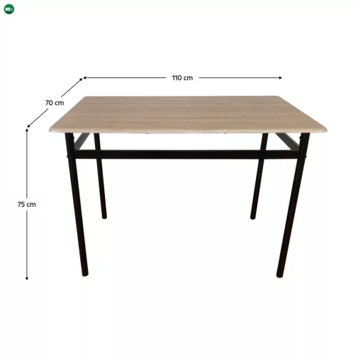 Étkezőgarnitúra 1+4, sonoma tölgy/fekete/barna, NAREN