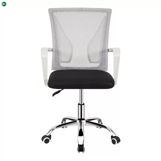 Irodai szék, szürke/fekete/fehér/króm, IZOLDA NEW