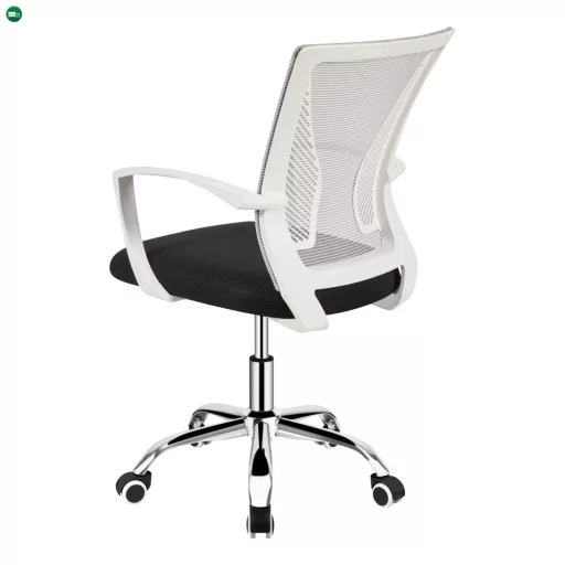 Irodai szék, szürke/fekete/fehér/króm, IZOLDA NEW