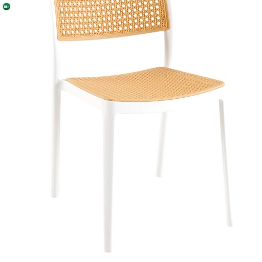 Rakásolható szék, fehér/bézs, RAVID TYP 1