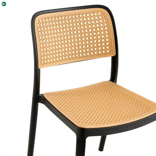 Rakásolható szék, fekete/bézs, RAVID TYP 1