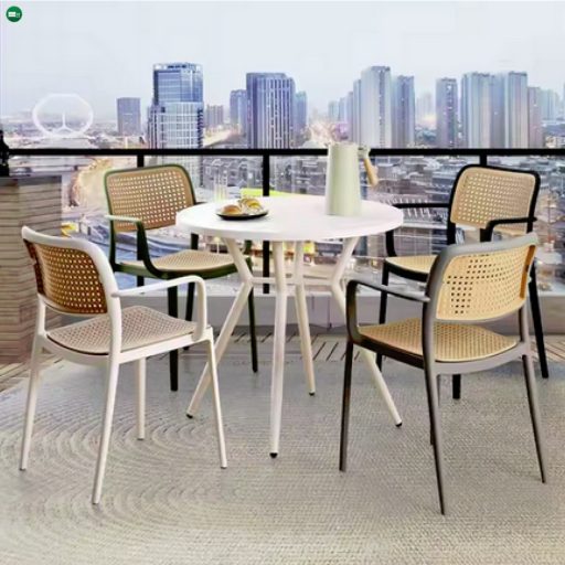 Rakásolható szék, fehér/bézs, RAVID TYP 2