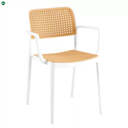 Rakásolható szék, fehér/bézs, RAVID TYP 2