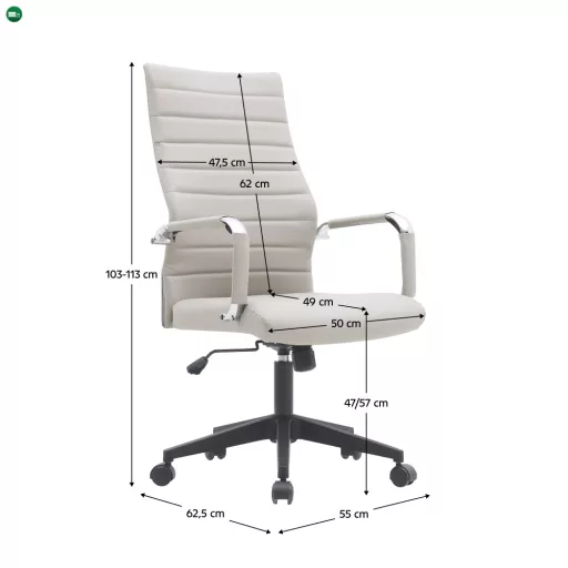 Irodai szék, szürkésbarna Taupe/fekete, DRUGOS NEW