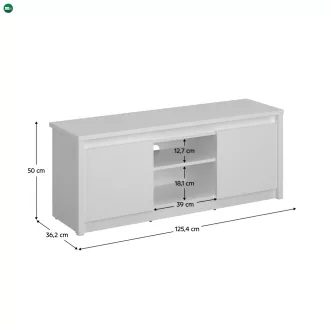 TV asztal 2D/125, fehér, ERODIN