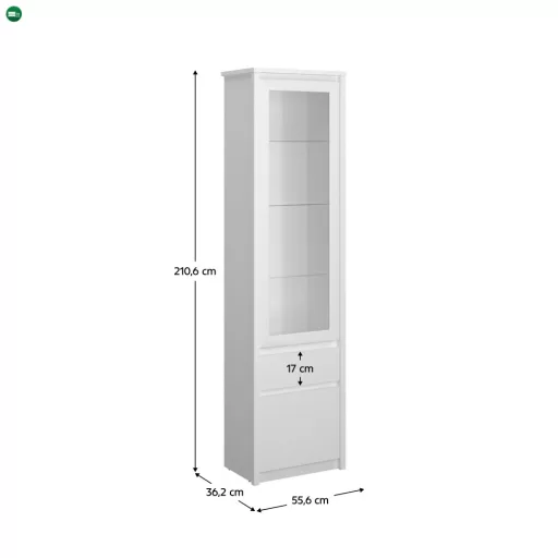 Vitrin 1D1W1S, fehér, ERODIN