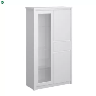 Alacsony vitrin 2D1W1S, fehér, ERODIN