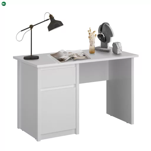 Számítógépasztal 1D1S/120, fehér, ERODIN