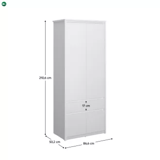 Szekrény 4D1S, fehér, ERODIN