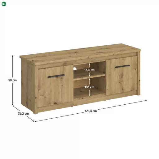 TV asztal 2D/125, artisan tölgy, AIRON