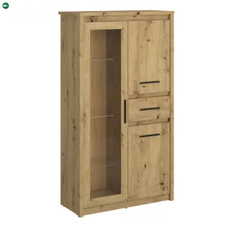 Alacsony vitrin 2D1W1S, artisan tölgy, AIRON