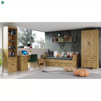 Számítógépasztal 1D1S/120, artisan tölgy, AIRON