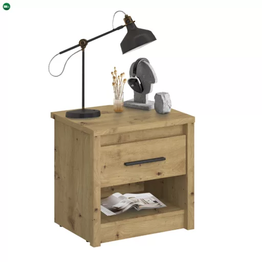 Éjjeliszekrény 1S, artisan tölgy, AIRON