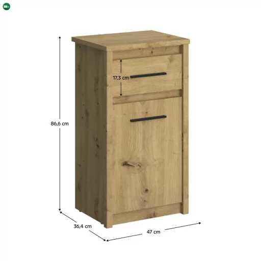 Komód 1D1S, artisan tölgy, AIRON