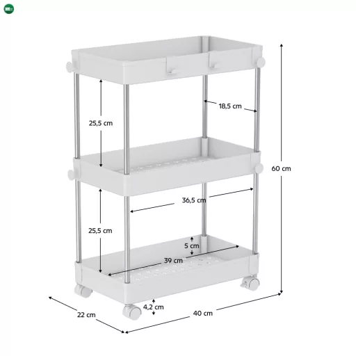 Mozgatható polc, fehér, ALIOL TYP 1