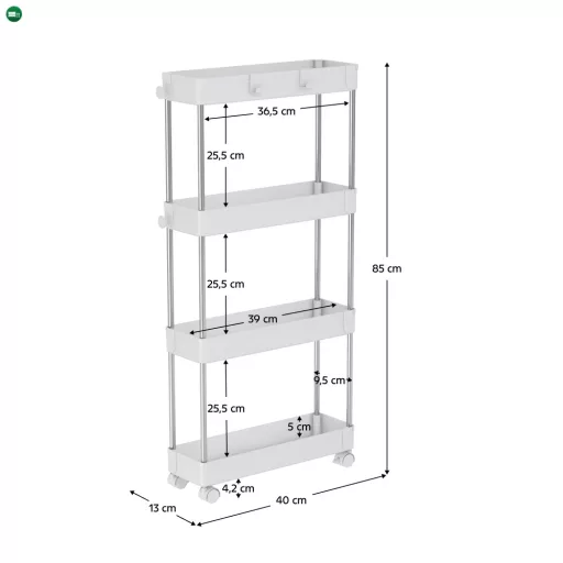 Mozgatható polc, fehér, ALIOL TYP 2