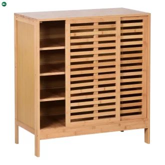 Cipőtartó, 4 polcos, bambusz, NALDO