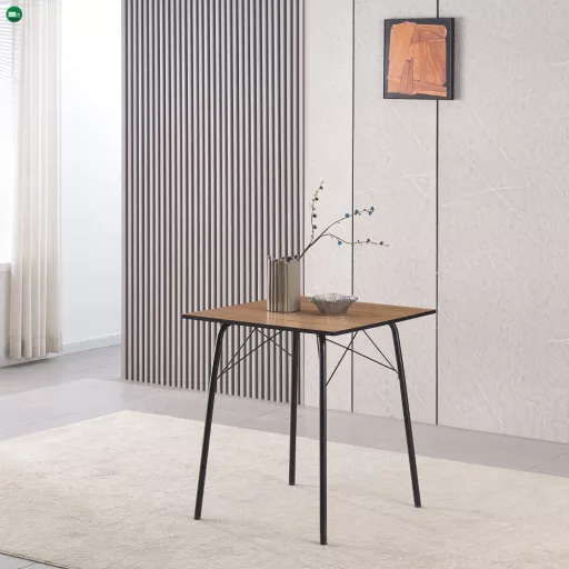 Étkezőasztal, artisan tölgy/fekete, 70x70x75 cm, NALAK TYP 1