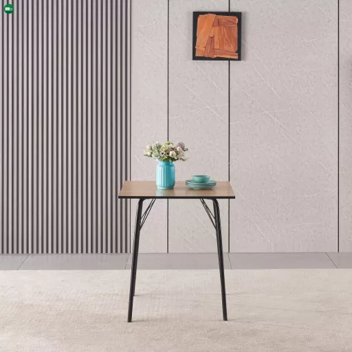 Étkezőasztal, artisan tölgy/fekete, 70x70x75 cm, NALAK TYP 1