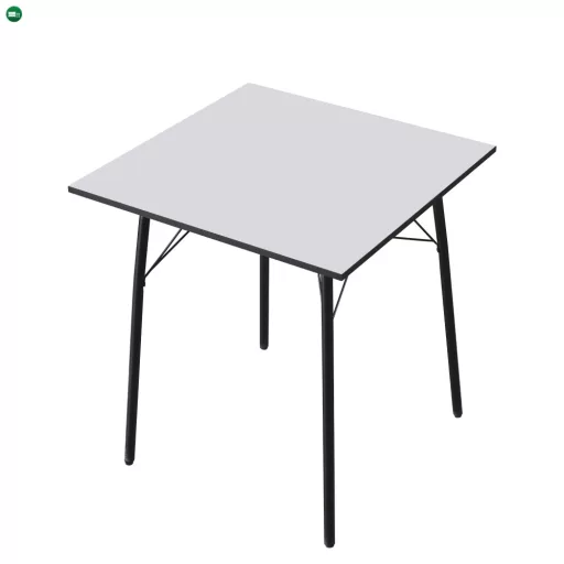 Étkezőasztal, fehér/fekete, 70x70x75 cm, NALAK TYP 1