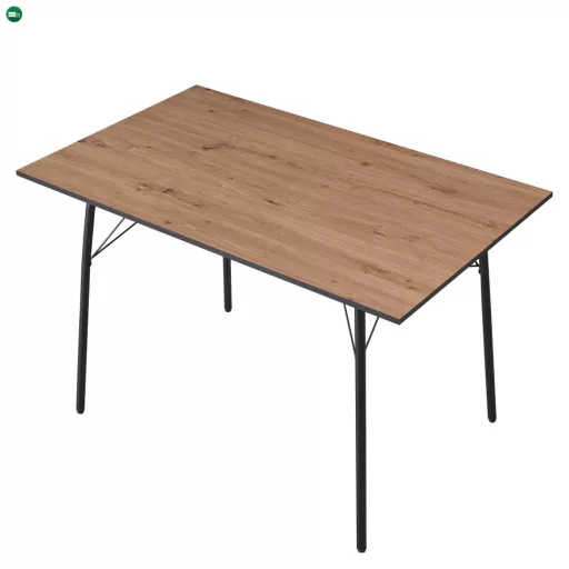 Étkezőasztal, artisan tölgy/fekete, 120x75x75 cm, NALAK TYP 2