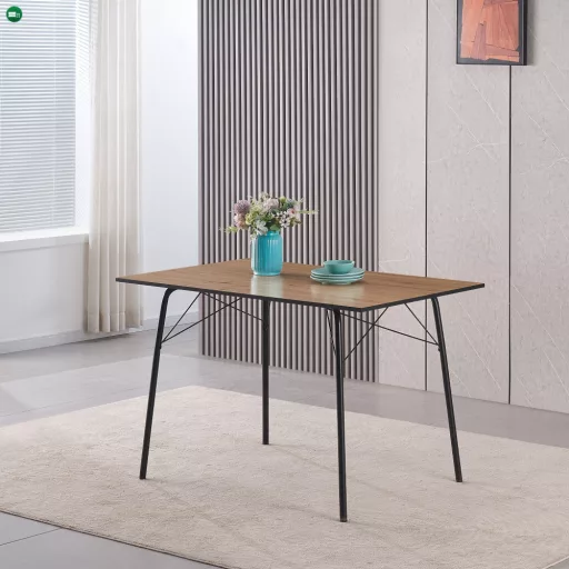 Étkezőasztal, artisan tölgy/fekete, 120x75x75 cm, NALAK TYP 2