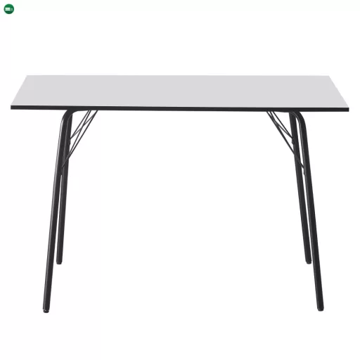 Étkezőasztal, fehér/fekete, 120x75x75 cm, NALAK TYP 2