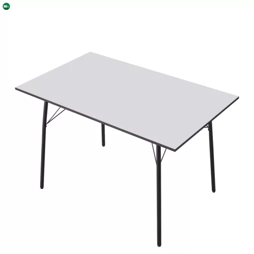 Étkezőasztal, fehér/fekete, 120x75x75 cm, NALAK TYP 2