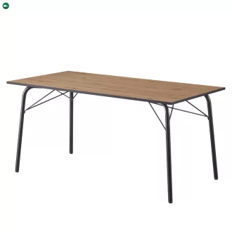   Étkezőasztal, artisan tölgy/fekete, 160x80x75 cm, NALAK TYP 3